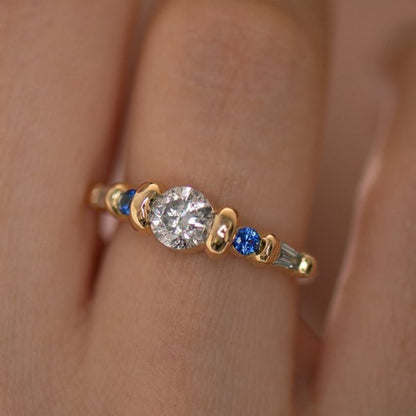 2.30Ct White Round Cut Bar Ring | Proposal Ring For Her | Minimalist Ring For Women