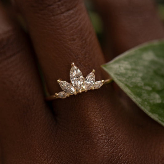 1.8CT White Marquise Cut Prong And Five Stone Ring | Wedding Proposal Ring | Stacking Ring | Gift For Her