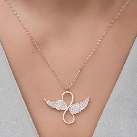 Infinity Wings Shape 2.80Ct White Round Cut Cluster Pendant | Anniversary Gift Pendant For Wife | Glamorous Pendant For Her | Fashion Jewelry