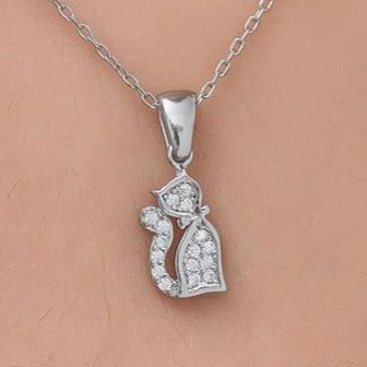 Cat Shape 1.70Ct White Round Cut Cluster Pendant | Women Jewelry | Surprise Gift Pendant | Minimalist Pendant