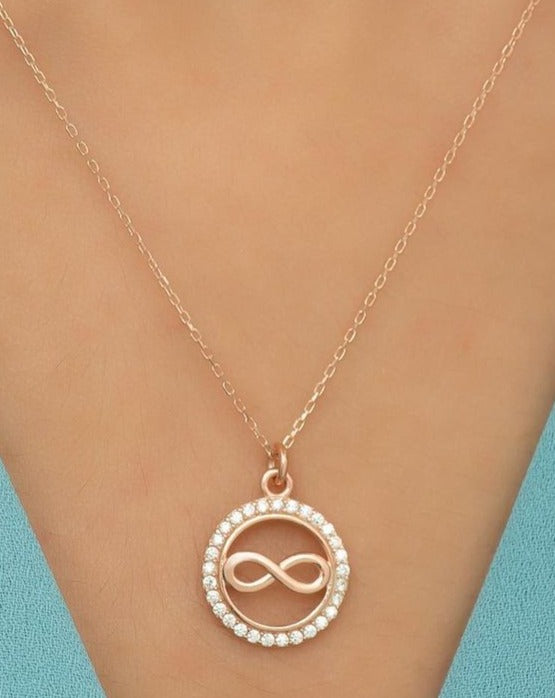 Round Shape 2.55Ct White Round Cut Full Eternity Pendant | Infinity pendant | Party Wear Pendant For Her | Designer Pendant For Women