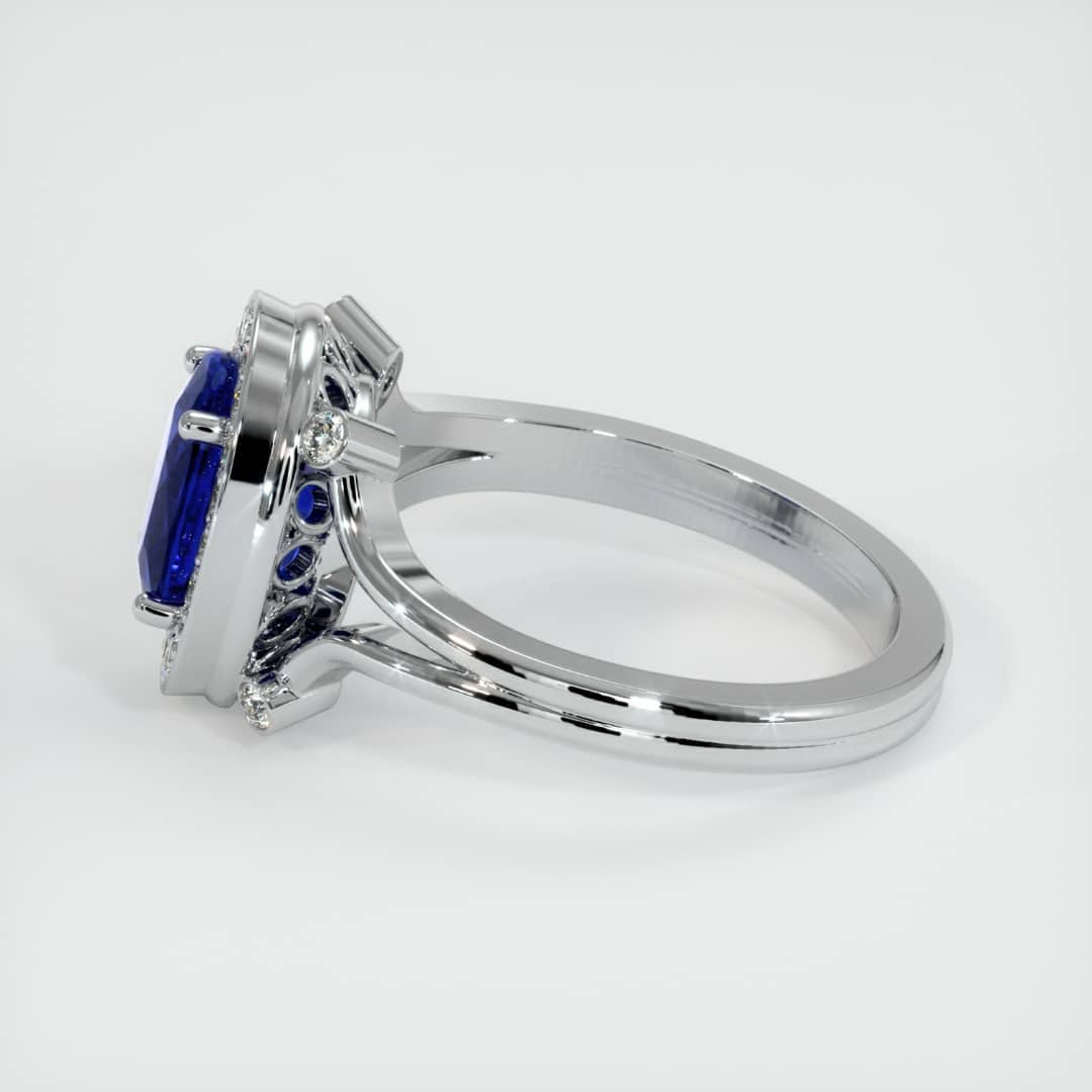 2.8Ct Blue Oval Cut Halo Ring For Her | Split Shank Ring | Birthstone Ring For Women | Bridesmaid Gift Ring