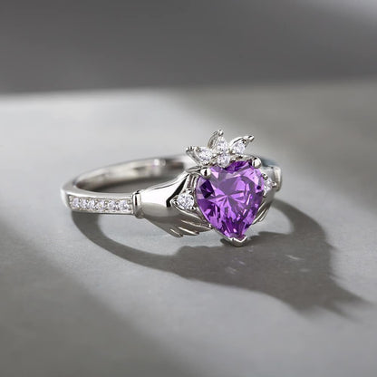 2.60Ct Purple Color Heart Cut Solitaire Ring | Proposal Ring For Her | Minimalist Ring For Women