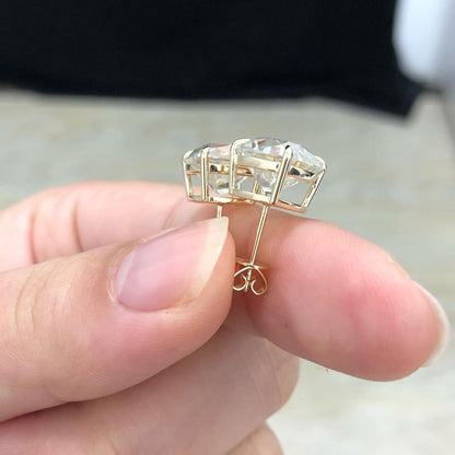 White Cushion Cut Cubic Zirconia Solitaire Stud Earring For Her | Simple Design Earring For Women | Special Moments Gift Earring