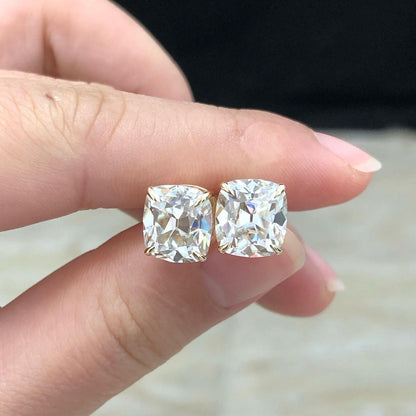 White Cushion Cut Cubic Zirconia Solitaire Stud Earring For Her | Simple Design Earring For Women | Special Moments Gift Earring