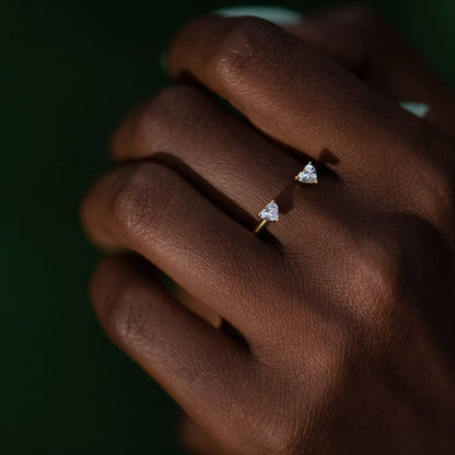 1.2Ct White Heart Cut Two Stone Ring | Simple Promise Ring | Toi Et Moi Ring | Forever One Ring
