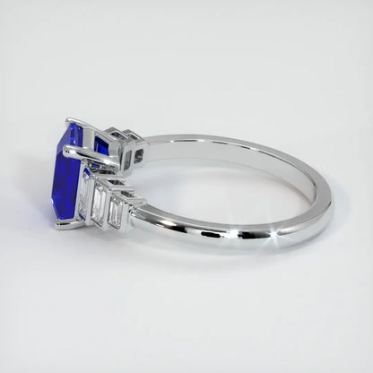 2.6Ct Blue Emerald Cut Solitaire With Accents Ring | Anniversary Gift Ring For Wife | Bridesmaid Gift Ring | Thank You Gift Ring