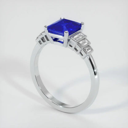 2.6Ct Blue Emerald Cut Solitaire With Accents Ring | Anniversary Gift Ring For Wife | Bridesmaid Gift Ring | Thank You Gift Ring
