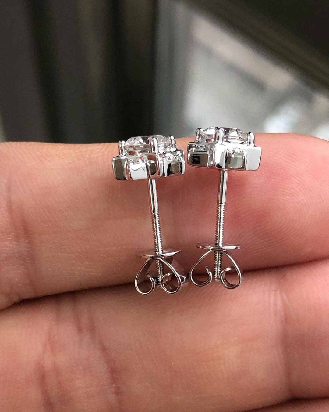 Star Model White Round Cut Cubic Zirconia Solitaire Stud Earring For Women | Designer Earring For Her | Engagement Proposal Gift Earring