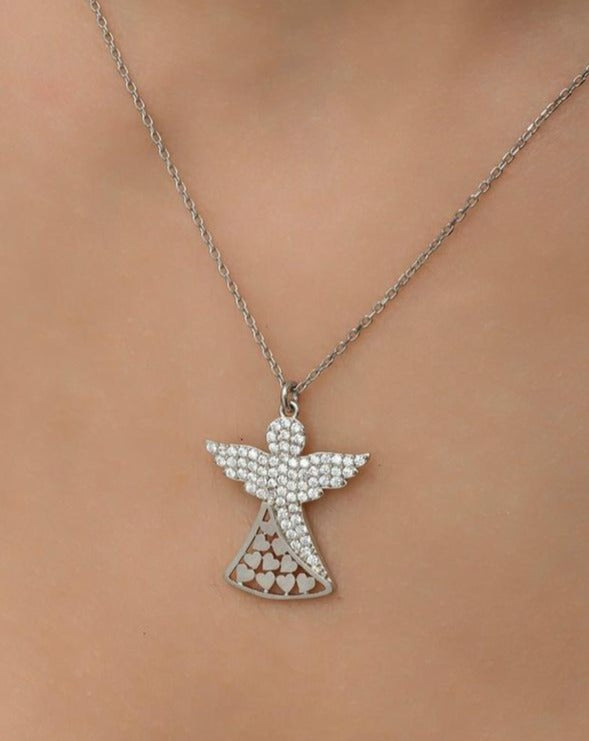 Angel Heart Shape 2.77Ct White Round Cut Cluster Pendant | Birthday Gift For Women | Surprise Gift  For Her | Daily Wear Pendant