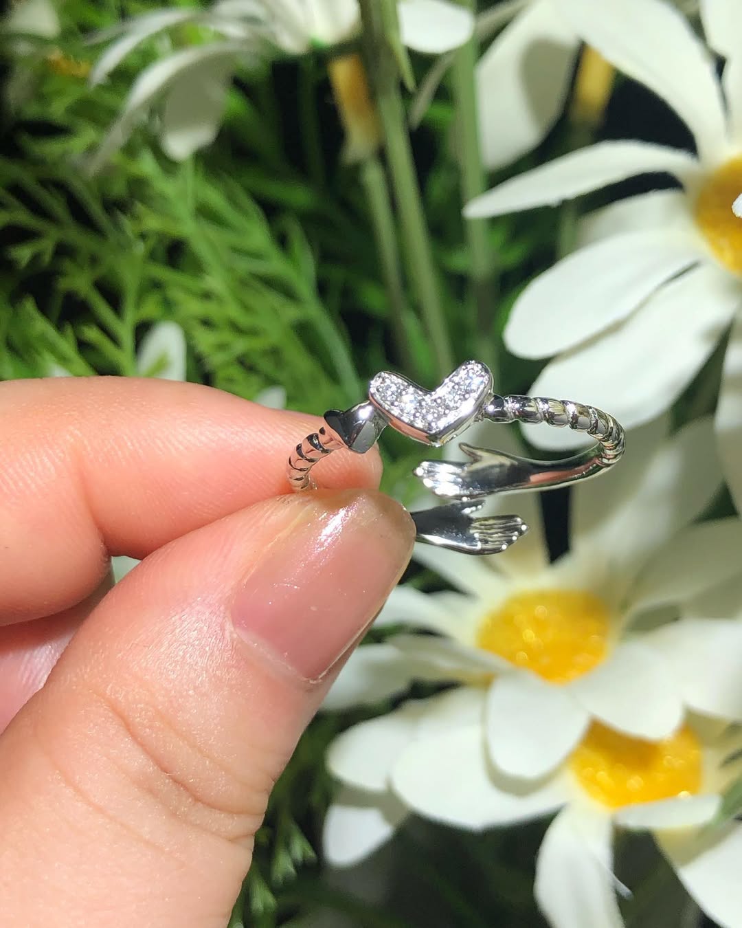 0.50Ct White Round Cut Prong Ring | Hugging Ring | Adjustable Couple Ring | Friendship Ring | Personalize Ring