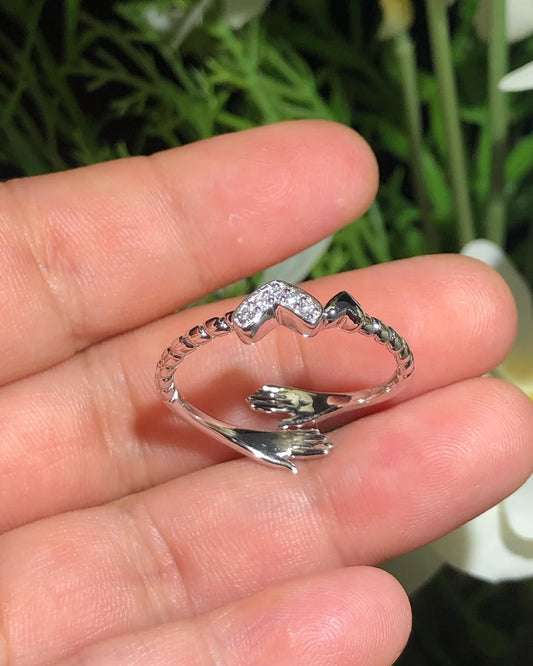 0.50Ct White Round Cut Prong Ring | Hugging Ring | Adjustable Couple Ring | Friendship Ring | Personalize Ring