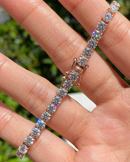 White Round Brilliant Cut Signity Diamond Tennis Bracelet For Women | Prong Set Tennis Bracelet | Engagement Gift For Fiancee