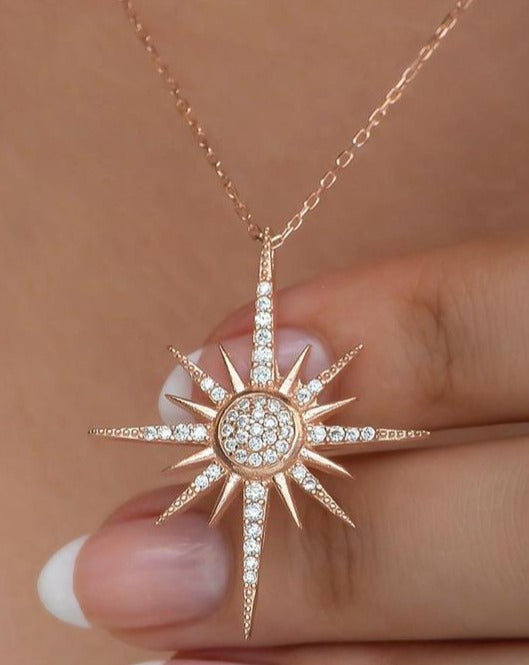Sirius Star Shape 2.88Ct White Round Cut Cluster Pendant | Party Wear Pendant For Her | Sophisticated Pendant | Women Jewelry
