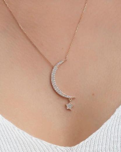 Crescent Shape 2.20Ct White Round Cut Cluster Pendant | Special Occasion Pendant | Fashion Jewelry | Minimalist Pendant