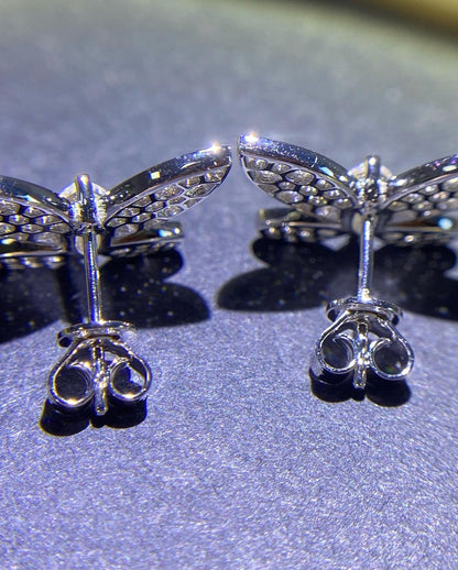 Butterfly Shape White Marquise Cut Cubic Zirconia Solitaire Stud Earring | Proposal Gift Earring For Girlfriend | Thank You Gift Earring | Gorgeous Earring For Women