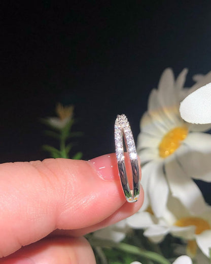 2.10Ct Round Cut Half Eternity Criss Cross Band Ring | Proposal Ring For Her | Daily Wear Band Ring | Jewelry Collection