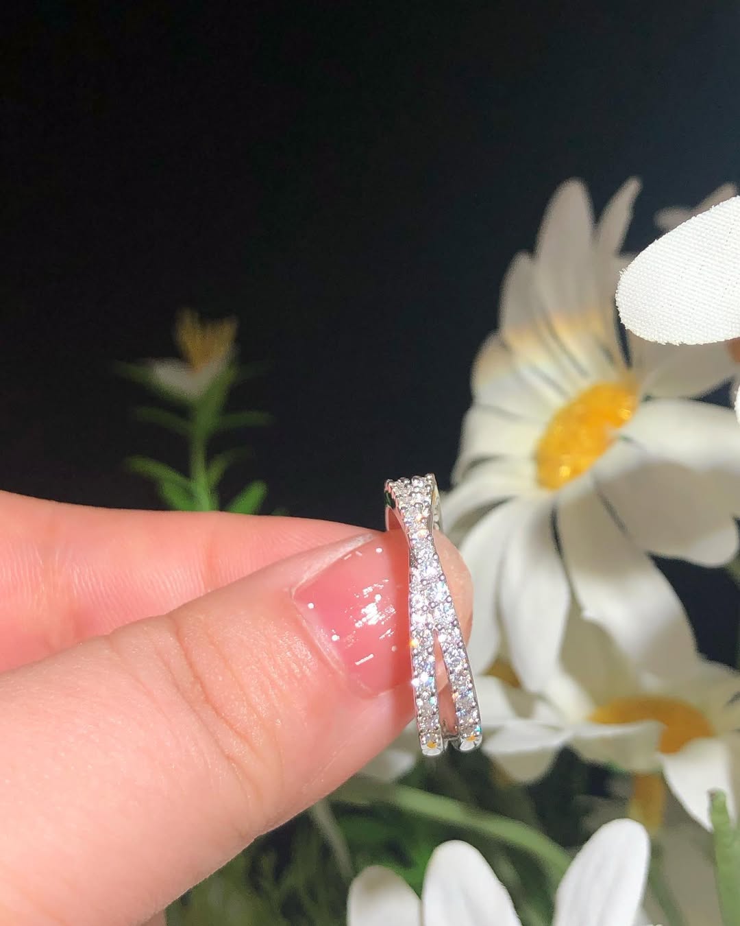 2.10Ct Round Cut Half Eternity Criss Cross Band Ring | Proposal Ring For Her | Daily Wear Band Ring | Jewelry Collection