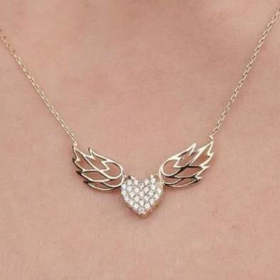 Heart Wings 2.77Ct White Round Cut Cluster Pendant | Ice Crushed Pendant | Lovable Gift Pendant For Her | Women Jewelry