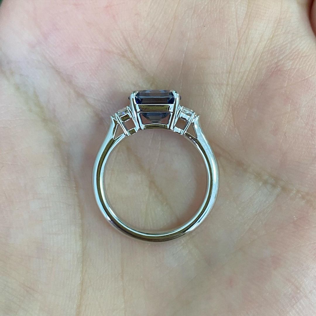 2.80Ct Blue Asscher Cut Solitaire Ring | Anniversary Gift Ring | Customize Ring For Women | Jewelry Collection
