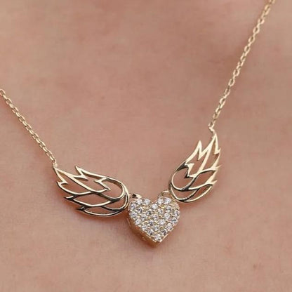Heart Wings 2.77Ct White Round Cut Cluster Pendant | Ice Crushed Pendant | Lovable Gift Pendant For Her | Women Jewelry