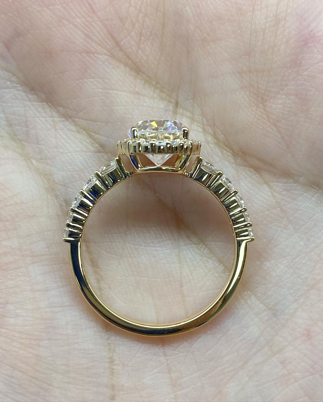 3.10Ct White Oval Cut Halo Ring | Designer Ring For Her | Party Wear Ring For Women | Bridal Jewelry