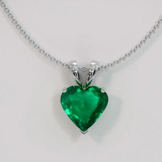 2.50Ct Green Heart Cut Solitaire Pendant | Proposal Pendant For Her | Lovable And Charming Pendant For Women | High Quality Pendant