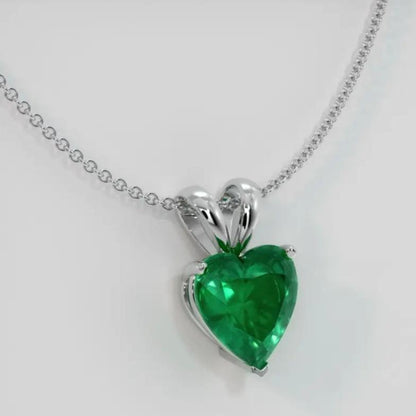 2.50Ct Green Heart Cut Solitaire Pendant | Proposal Pendant For Her | Lovable And Charming Pendant For Women | High Quality Pendant