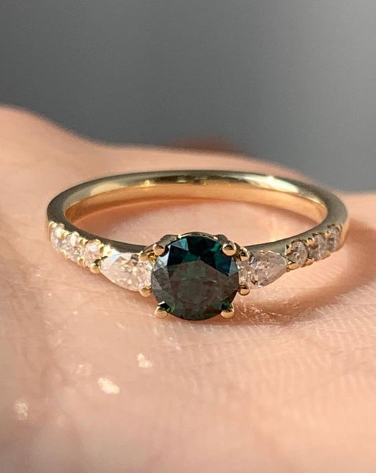 2.50Ct Green Round Cut Solitaire Ring | Proposal Ring For Her | Simple And Unique Ring For Women | Daily Wear Ring
