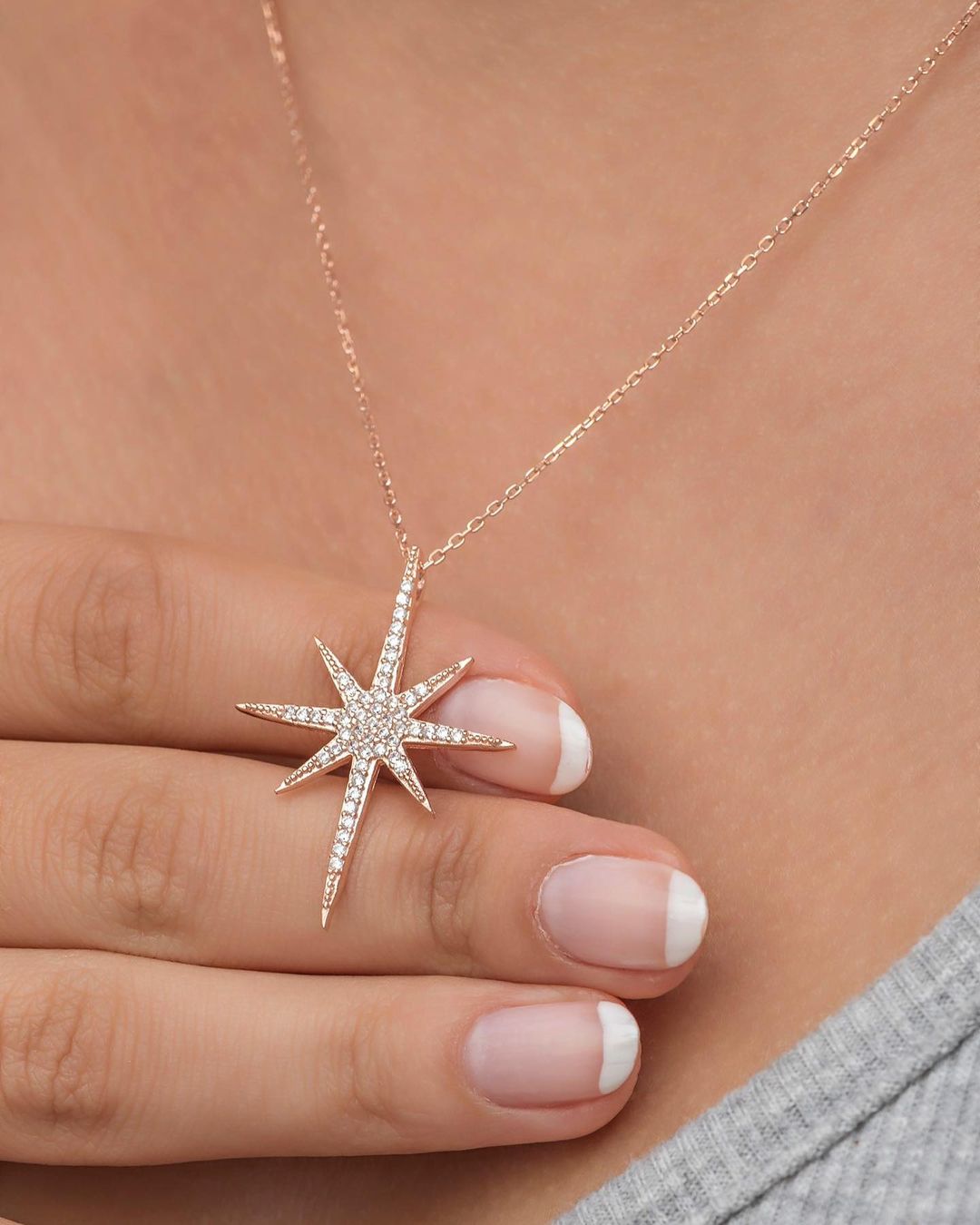 Polar Star Shape 3.10Ct White Round Cut Cluster Pendant | Birthday Gift Pendant | Elegant Gift Pendant | Modern Design Pendant | Women Jewelry