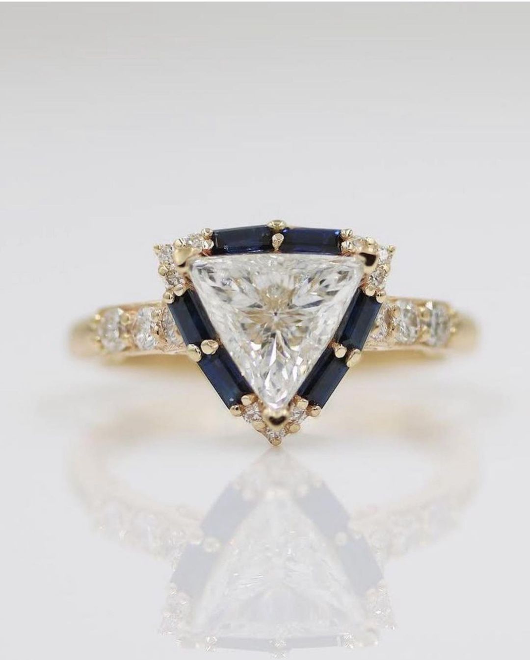 2.5Ct White Trillion Cut Halo Ring | Wedding Ring For Bridal | Awesome Ring | Fashionable Ring