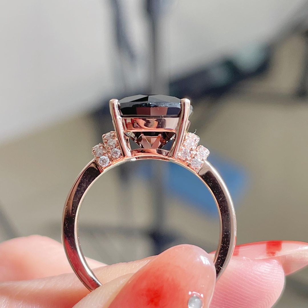 2.88Ct Black Cushion Cut Solitaire Ring | Party Wear Ring For Her | Customize Ring For Women