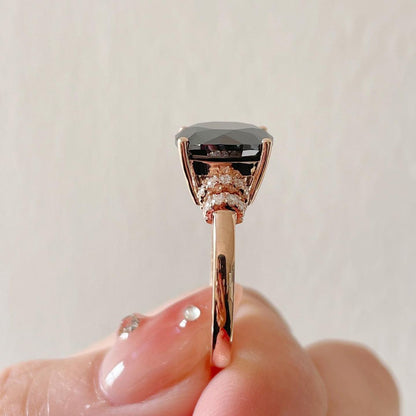 2.88Ct Black Cushion Cut Solitaire Ring | Party Wear Ring For Her | Customize Ring For Women