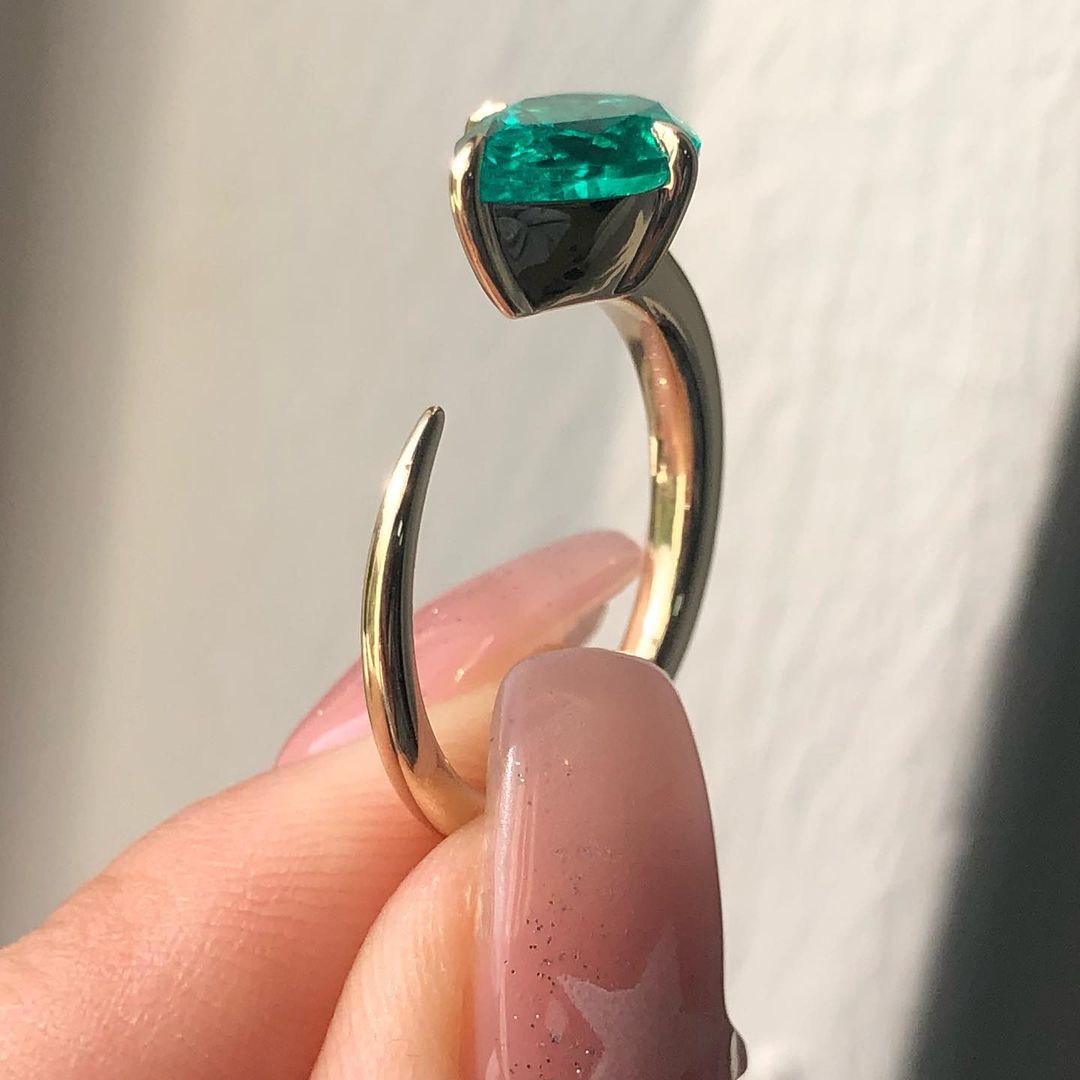 2.88Ct Green Pear Cut Solitaire Ring | Proposal Ring For Her | Delicate Solo Diamond Ring | Statement Ring