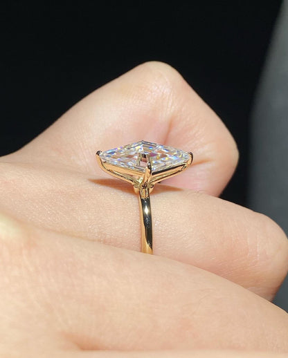 2.77Ct White Lozenge Cut Solitaire Ring | Timeless Design | Perfect Engagement Gift Ring For Fiancée