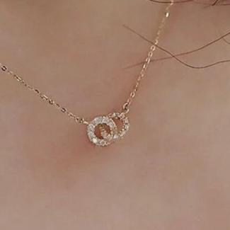 Mini Rings Hooks Shape 2.55Ct White Round Cut Prong Pendant | Engagement Gift Pendant For Fiancée | Sentimental Gift Pendant | Jewelry Collection