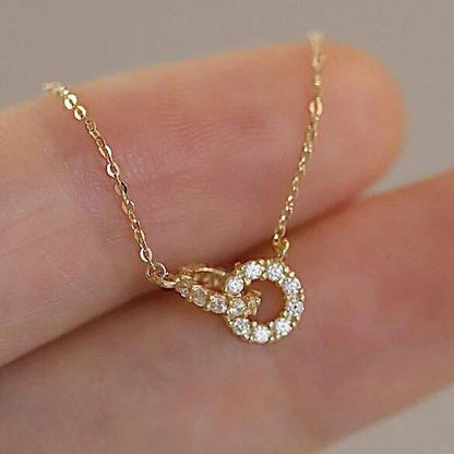Mini Rings Hooks Shape 2.55Ct White Round Cut Prong Pendant | Engagement Gift Pendant For Fiancée | Sentimental Gift Pendant | Jewelry Collection