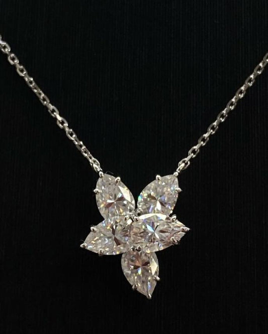 3.50Ct White Pear Cut Cluster Pendant | Wedding Gift Pendant For Bridal | Special Event Pendant | Jewelry Collection