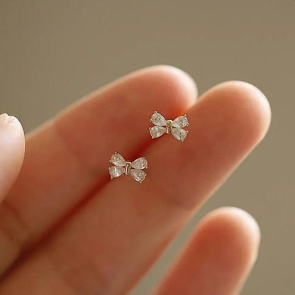 Bow Shape Pear Cut Cubic Zirconia Prong Earrings For Her | Proposal Gift Earring For Girlfriend | Fashion Jewelry Collection