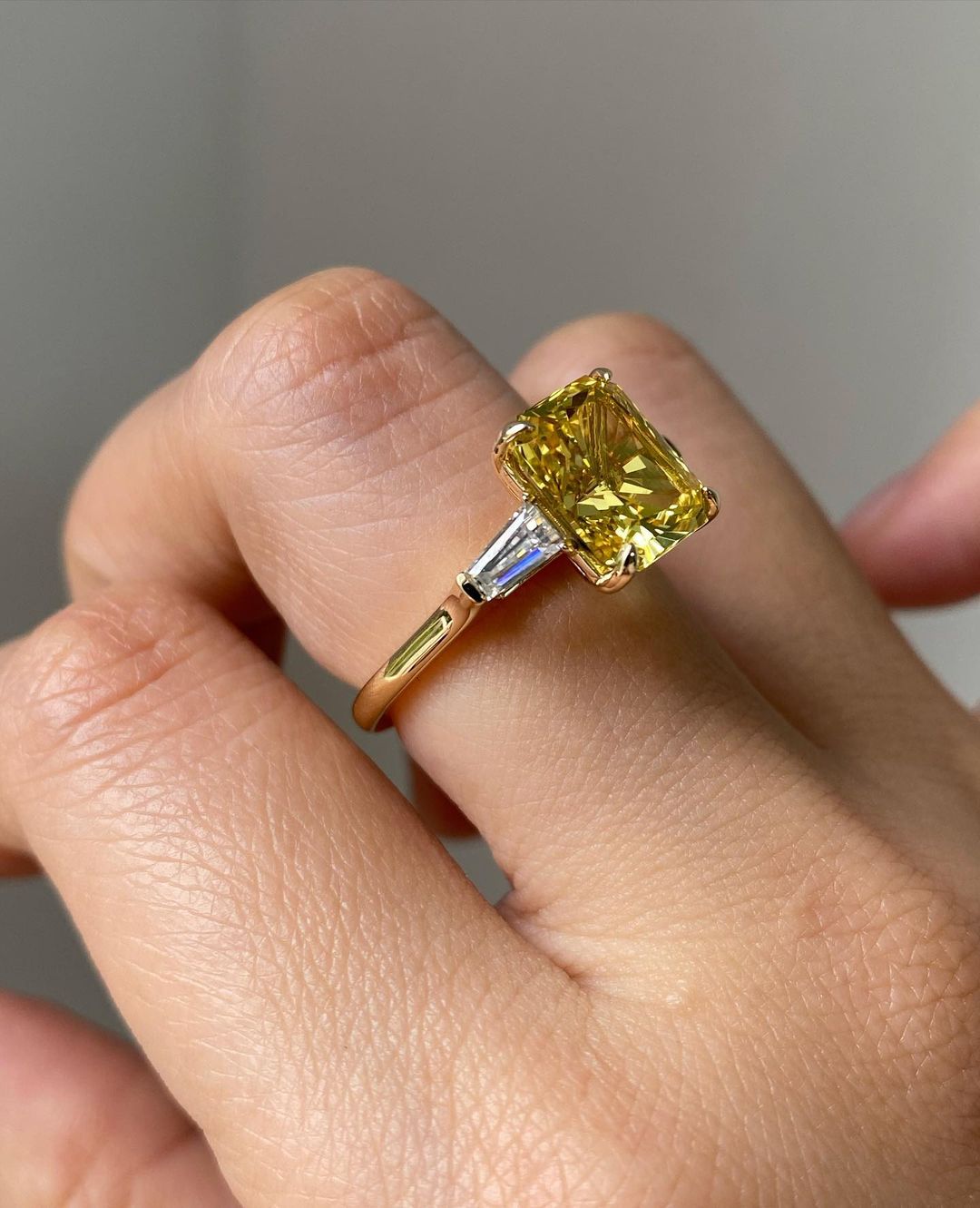 3.10Ct Yellow Radiant Cut Solitaire Ring | Special Occasion Ring | Birthstone Ring For Her | Elegant Ring For Women