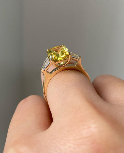 3.10Ct Yellow Radiant Cut Solitaire Ring | Special Occasion Ring | Birthstone Ring For Her | Elegant Ring For Women