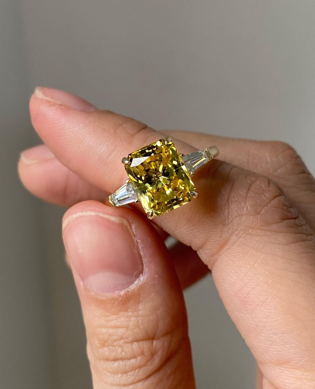 3.10Ct Yellow Radiant Cut Solitaire Ring | Special Occasion Ring | Birthstone Ring For Her | Elegant Ring For Women