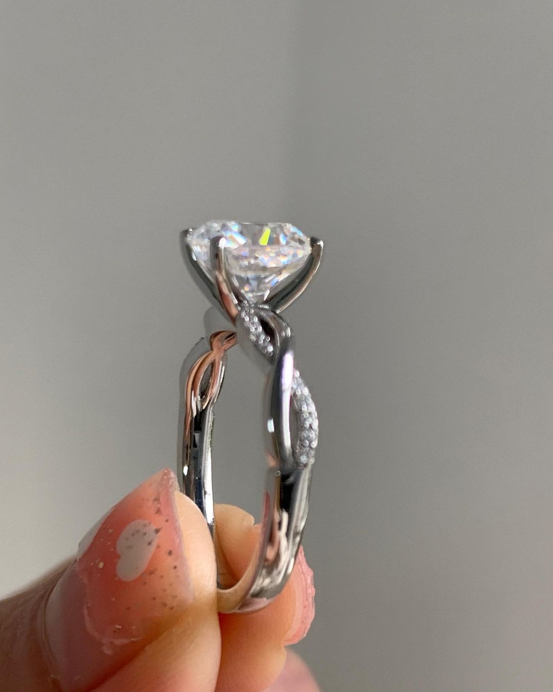 2.88Ct White Cushion Cut Solitaire Ring | Infinity Band Ring | Proposal Ring For Women