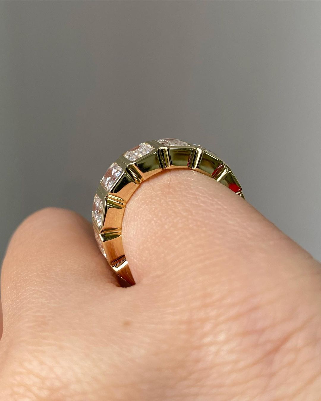 3.50Ct Emerald Cut Bezel With Full Eternity Band Ring | Awesome Men's Band Ring | Birthday Gift Ring