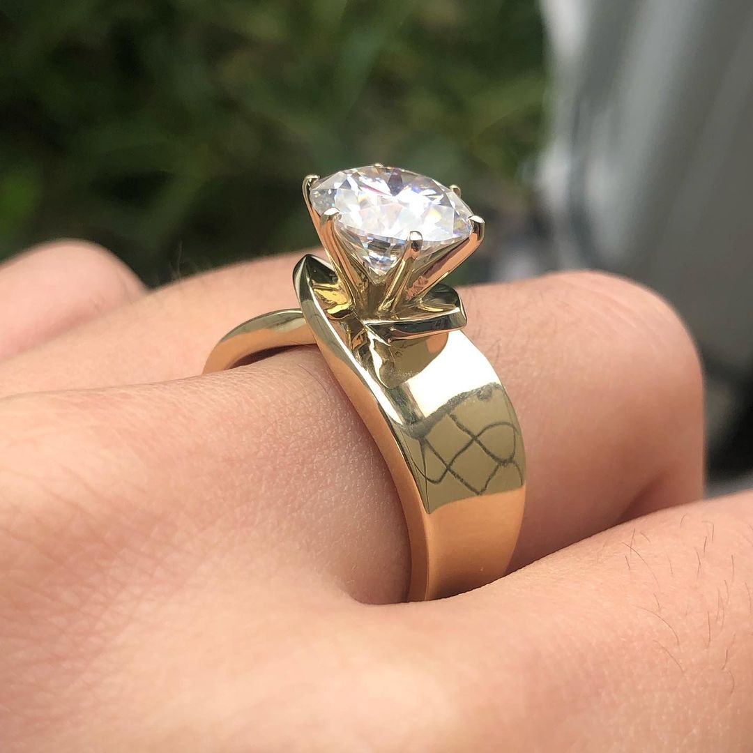 2.80Ct White Round Cut Solitaire Ring | Engagement Ring For Men | Gift Ring For Groom | Personalized Ring