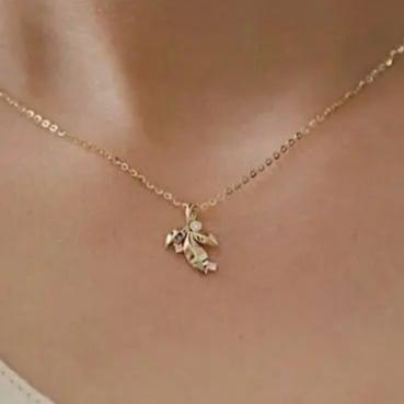 Leafy Shape 1.50Ct White Round Cut Bezel Pendant | Surprise Gift Pendant For Her | Sentimental Gift Pendant | Fashion Jewelry