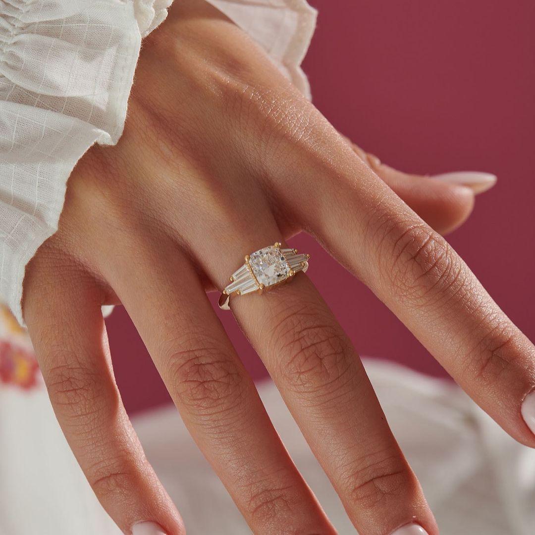 2.5Ct White Cushion Cut Solitaire Ring | Anniversary Gift Ring | Forever One Ring | Glamorous Ring