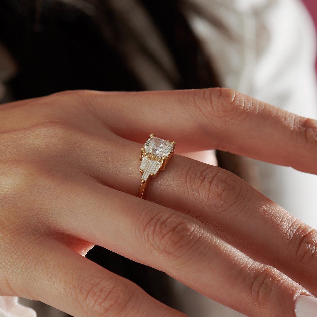 2.5Ct White Cushion Cut Solitaire Ring | Anniversary Gift Ring | Forever One Ring | Glamorous Ring