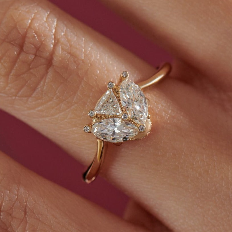 1.8Ct White Trillion Cut Three Stone Ring | Anniversary Gift Ring | Proposal Ring | Gift For Women