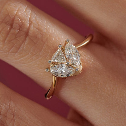 1.8Ct White Trillion Cut Three Stone Ring | Anniversary Gift Ring | Proposal Ring | Gift For Women